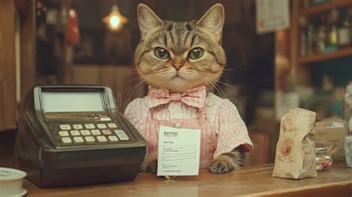 cat working the cash register at Bag O Nails Cat Pub Bristol