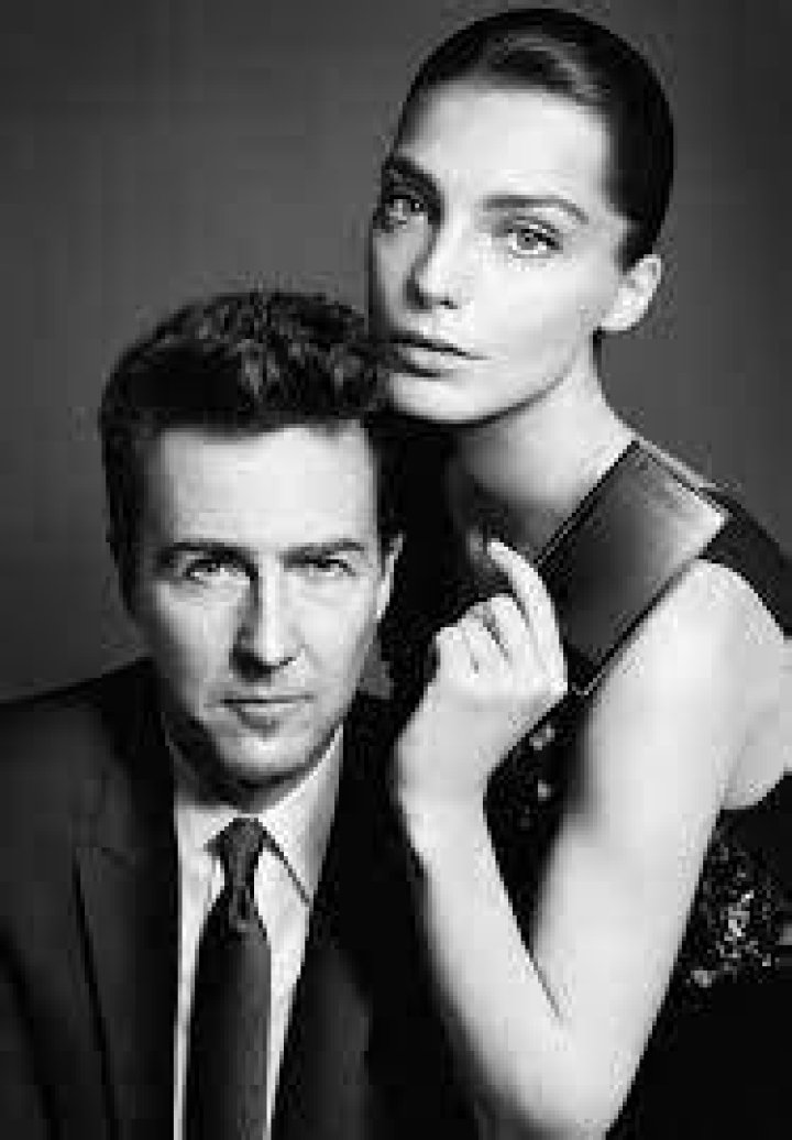 Edward Norton Alongside Daria Warbowy Showcasing LG's Prada Branded Phone.