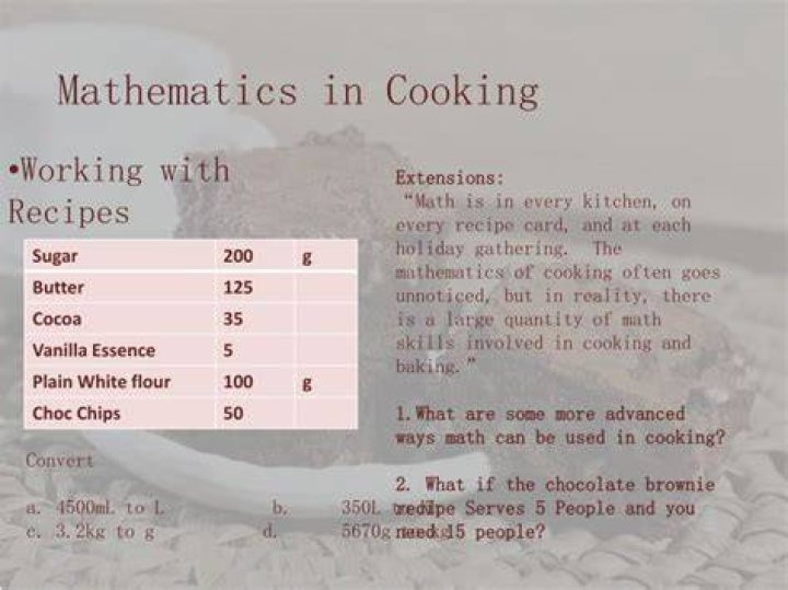 How is mathematics used in cooking?