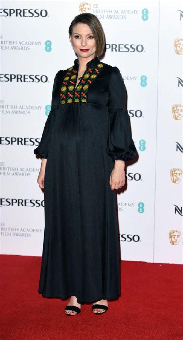 MyAnna Buring appearing pregnant at the 2017 BAFTA red carpet.