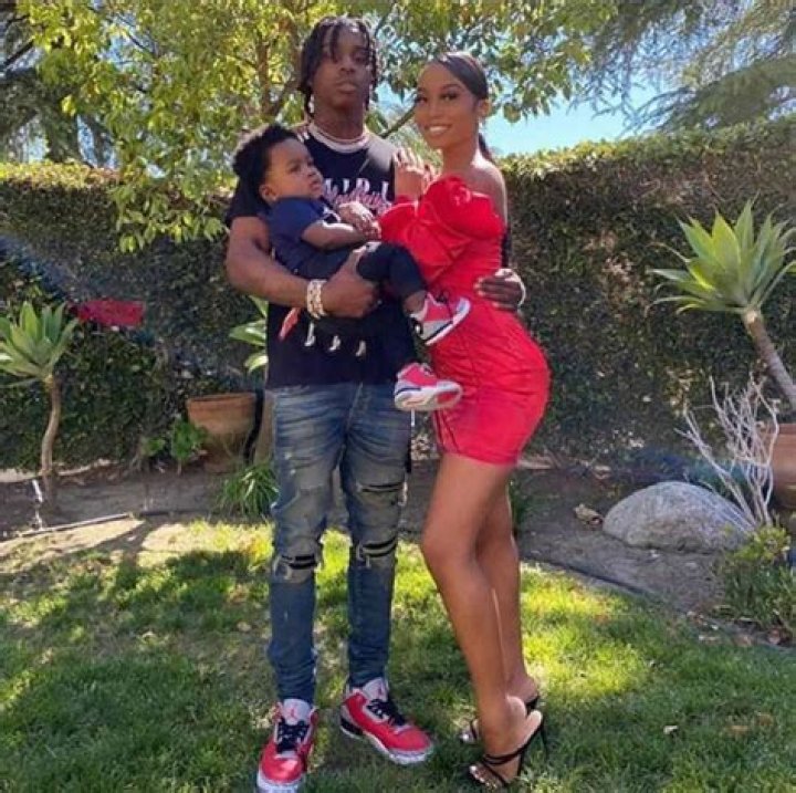 Polo G with his ex-girlfriend Crystal Blease and Son Tremani