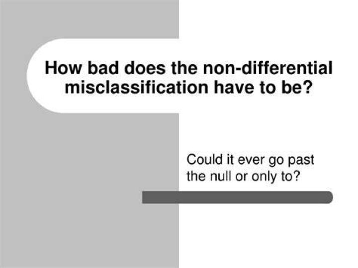 What is non differential misclassification?