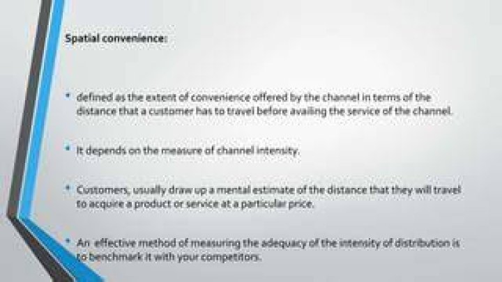 What is spatial convenience in marketing?